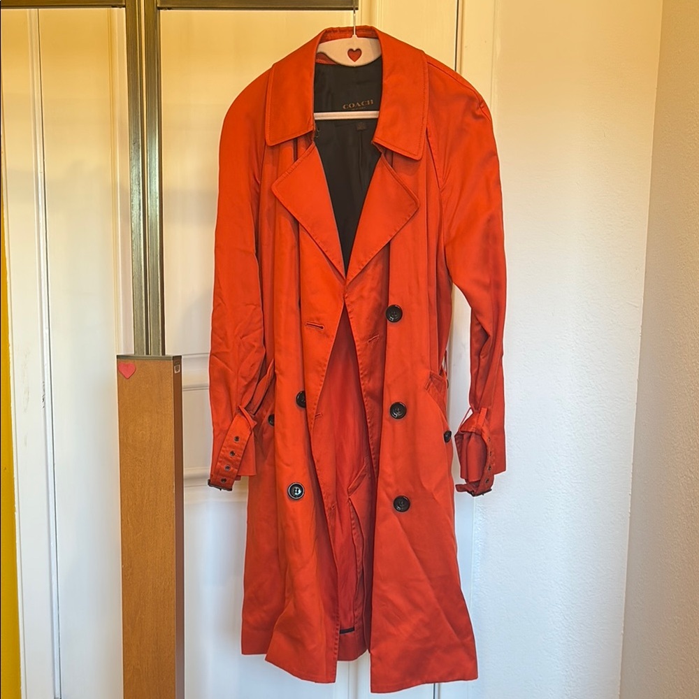 Coach Orange Trench Coat